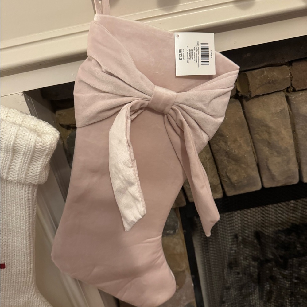 Pink Bow Christmas Stocking